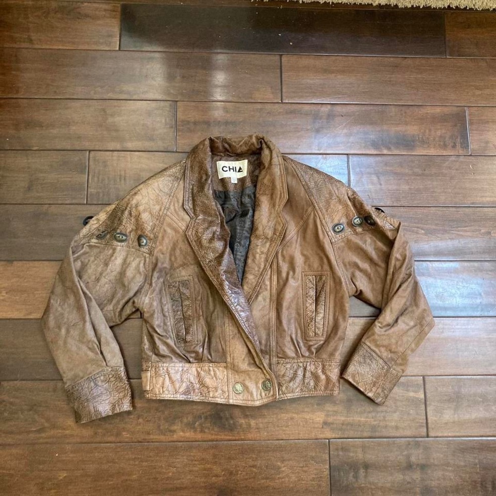 Vintage brown leather jacket